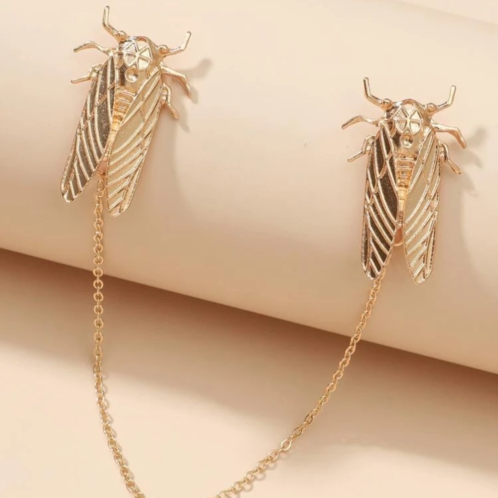🐛 Cicada Insect Bug Chains Collar Tips 🐜 - Picture 3 of 3